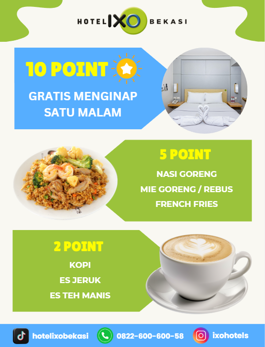 Point Reward IXO Member - Tukarkan Poin dan Dapatkan Kamar Gratis